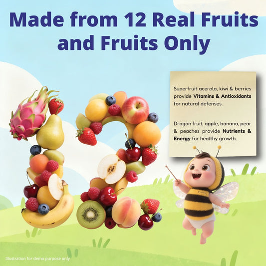 🇸🇬Baby Frutto Rainbow Melts 6+ Months – Freeze-Dried Fruit Snack Made from 12 Real Fruits Only