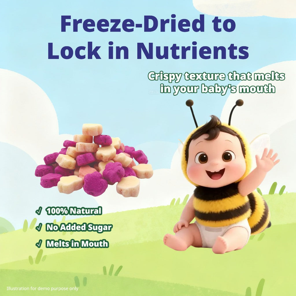 🇸🇬Baby Frutto Rainbow Melts 6+ Months – Freeze-Dried Fruit Snack Made from 12 Real Fruits Only