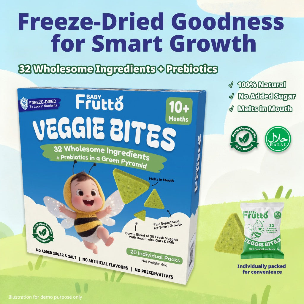 🇸🇬Baby Frutto Veggie Bites 10+ Months–32 Wholesome Ingredients, Freeze-Dried Baby Snack 100% Natural